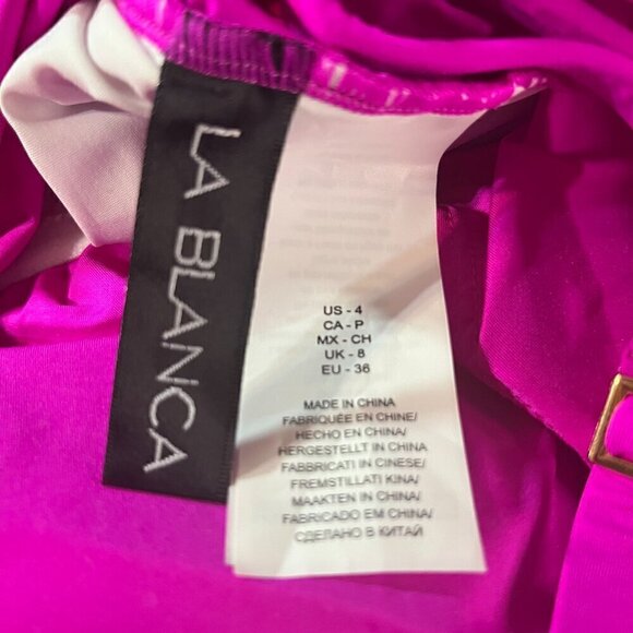 La Blanca Island Goddess One-Shoulder Keyhole Tankini Top, Size 4 - Picture 6 of 7